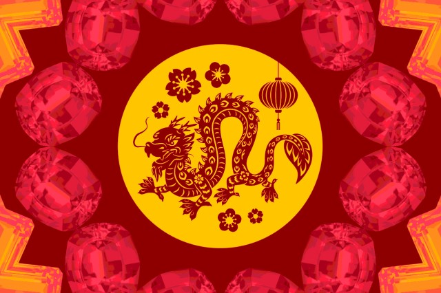 Lunar New Year year of the dragon illustration