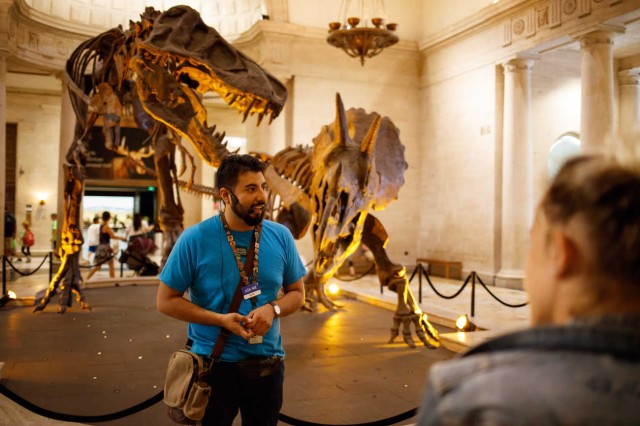 Gallery Interpreter gives tour of Dueling Dinos
