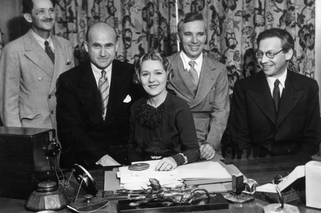 Mary Pickford with business partners