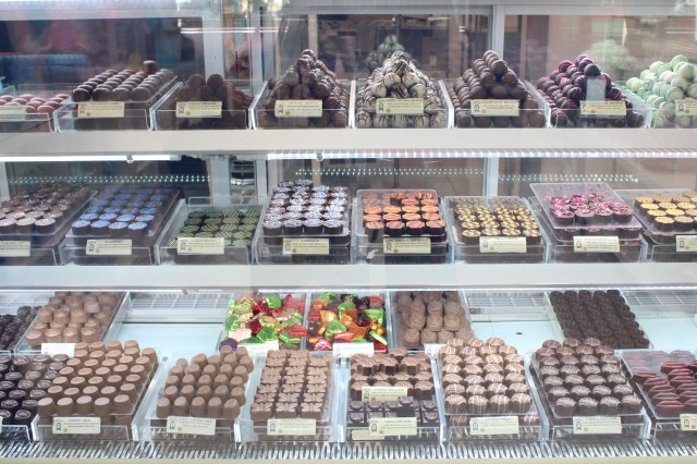 chocolates on display